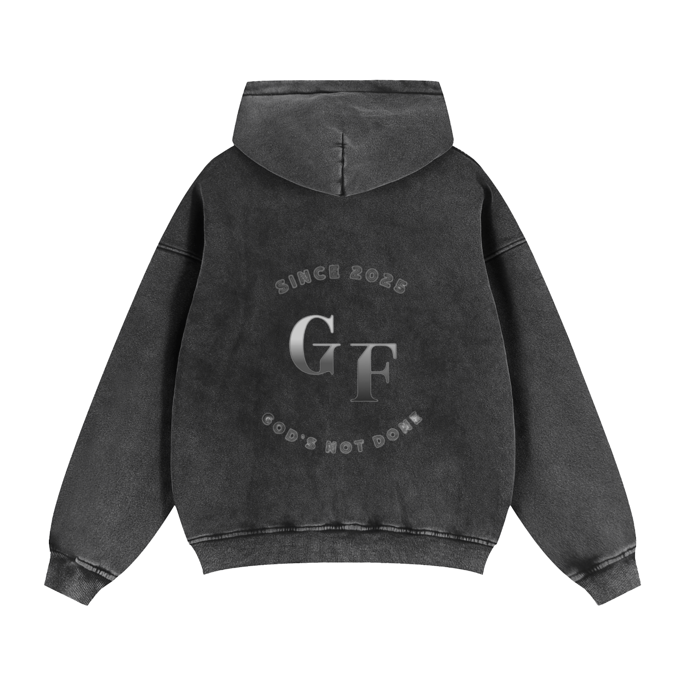 Branded Zip-Through Boxy Fleece Hoodie