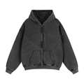 Branded Zip-Through Boxy Fleece Hoodie